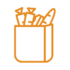 outline illustration of a bag of groceries