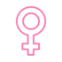 outline illustration of the international symbol for women